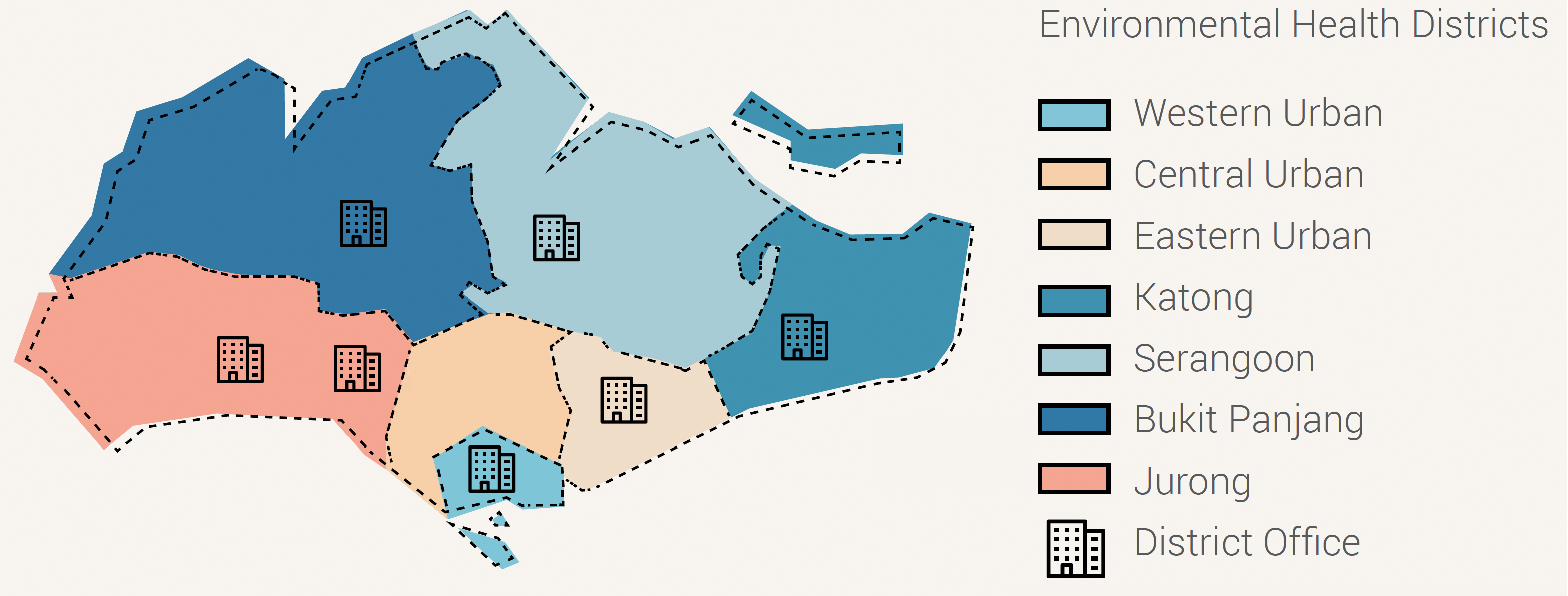 Map of seven district offices